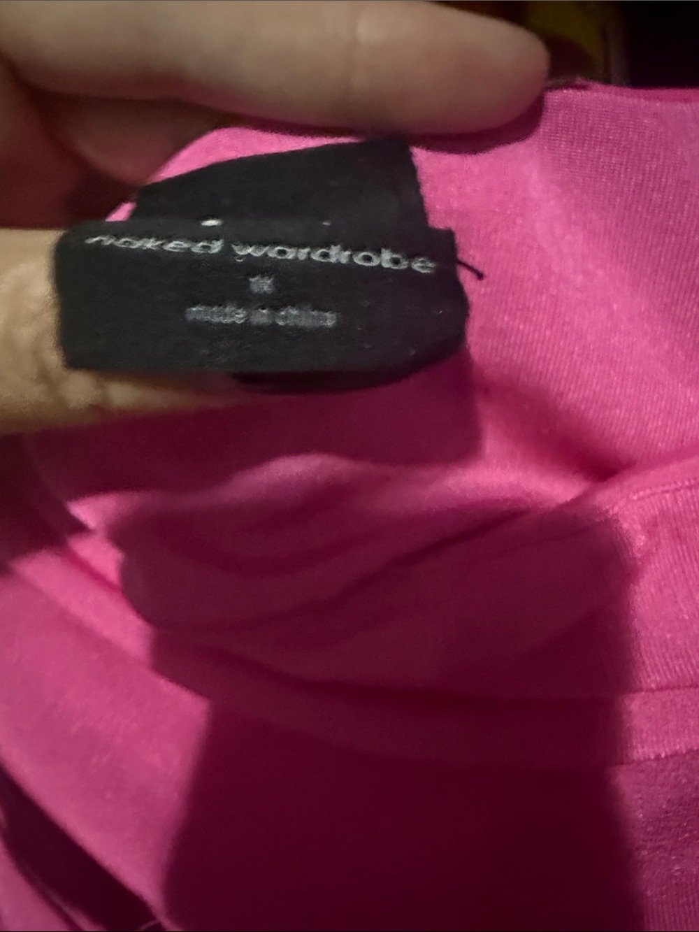 naked wardrobe Hot Pink One-Shoulder Draped Slip Dress - Picture 3 of 4